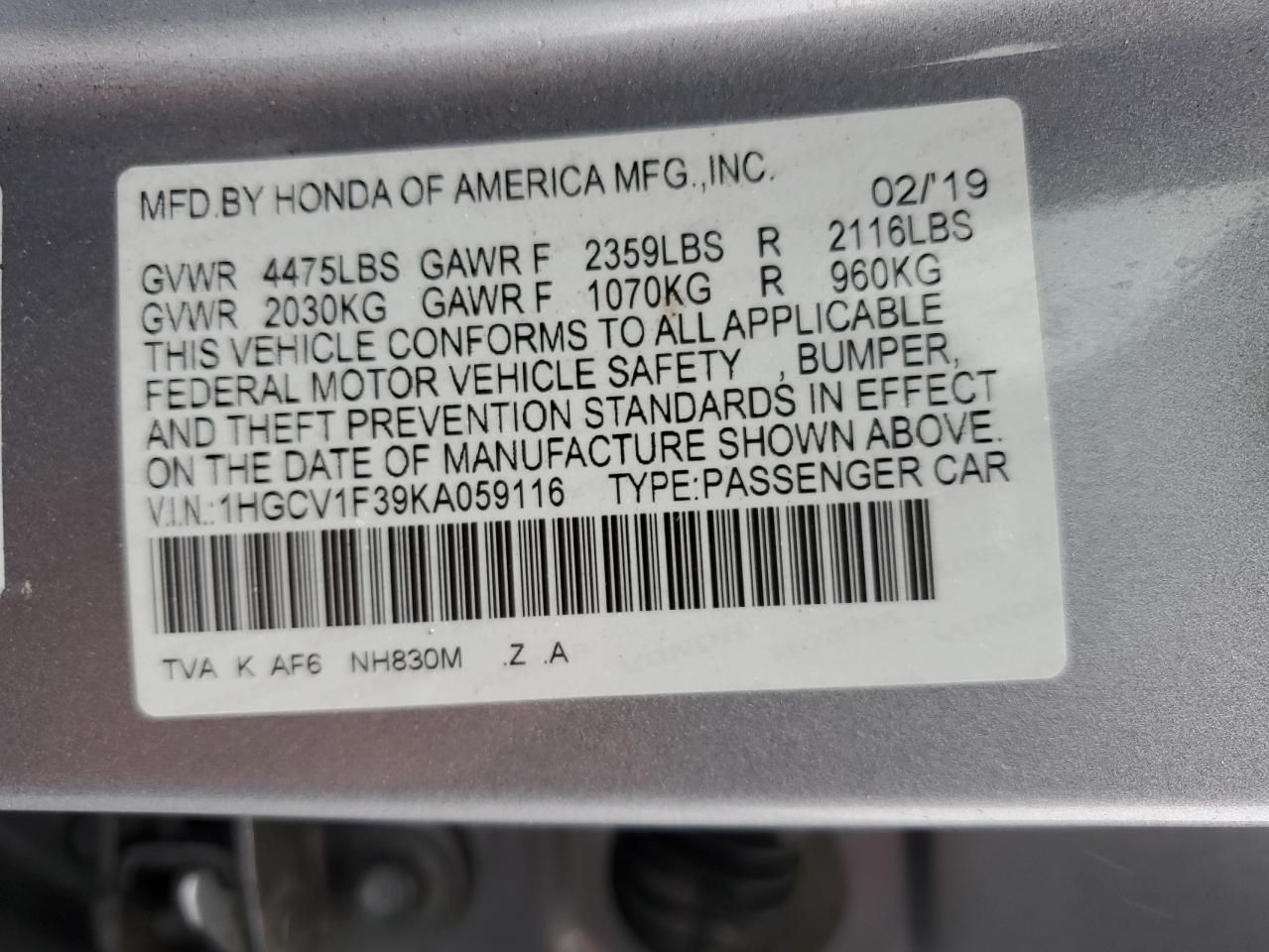 2019 Honda Accord - Image 14
