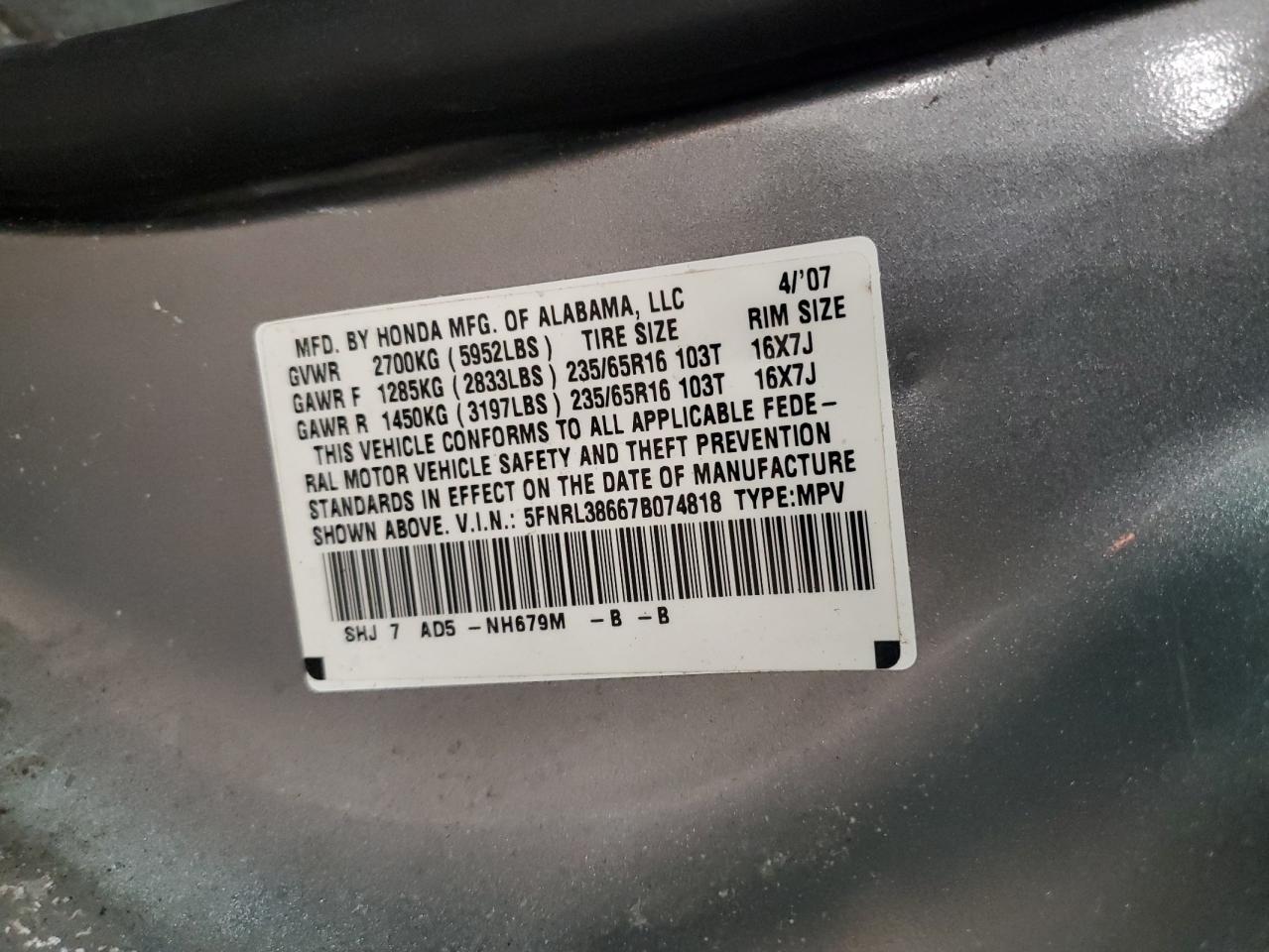 2007 Honda Odyssey - Image 13