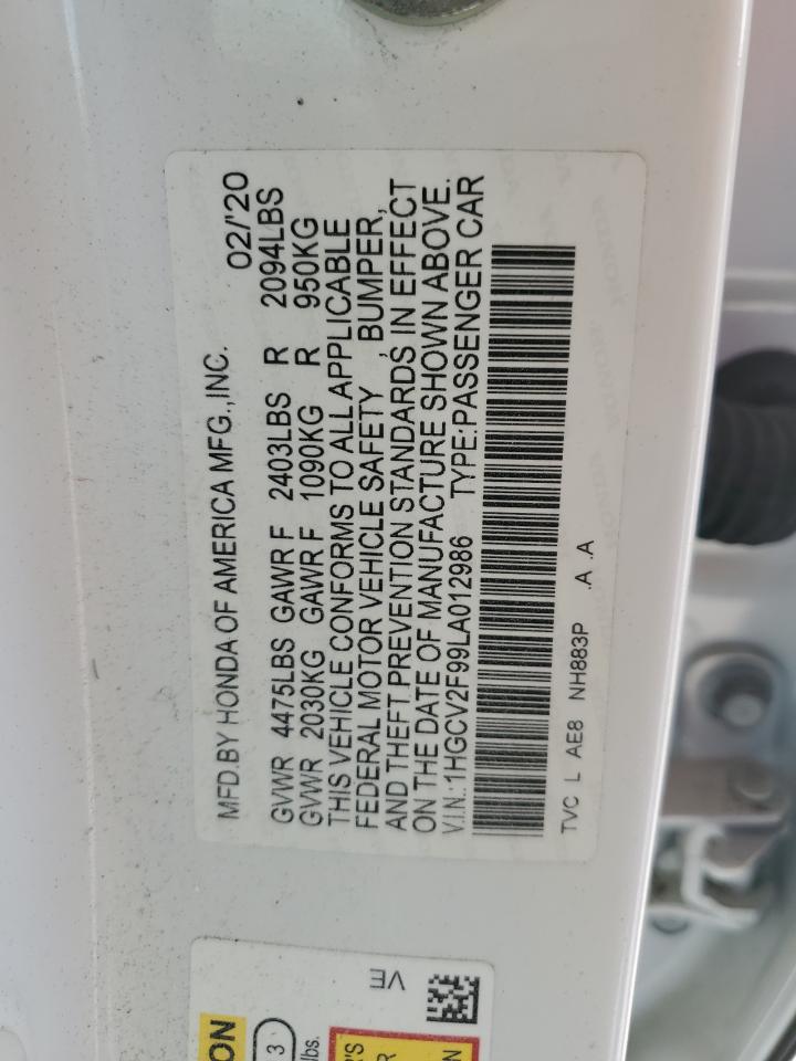 1HGCV2F99LA012986 HONDA ACCORD 2020