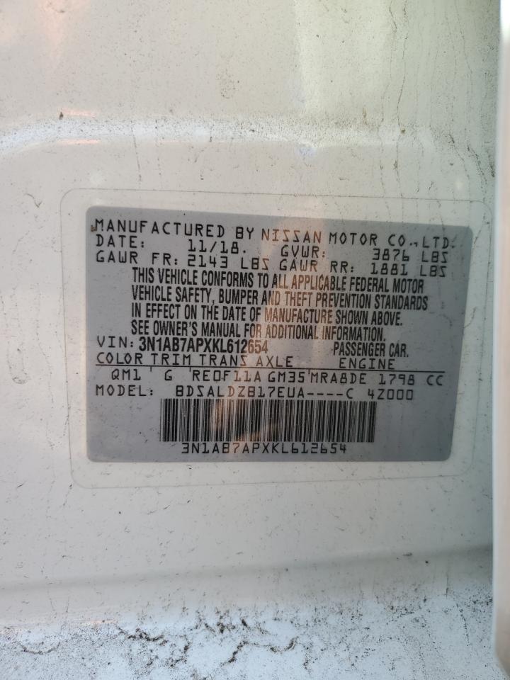 3N1AB7APXKL612654 NISSAN SENTRA 2019