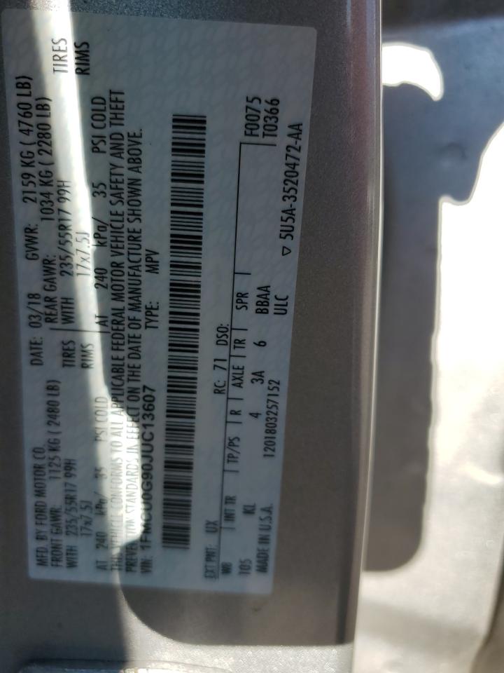 1FMCU0G90JUC13607 FORD ESCAPE 2018