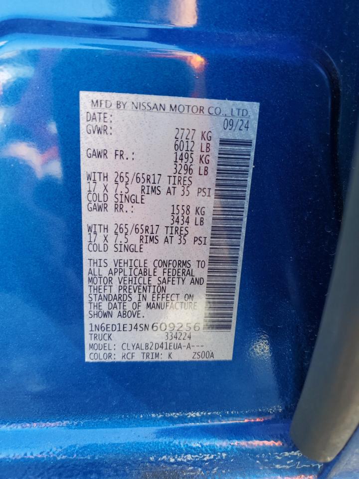 1N6ED1EJ4SN609256 NISSAN FRONTIER 2025