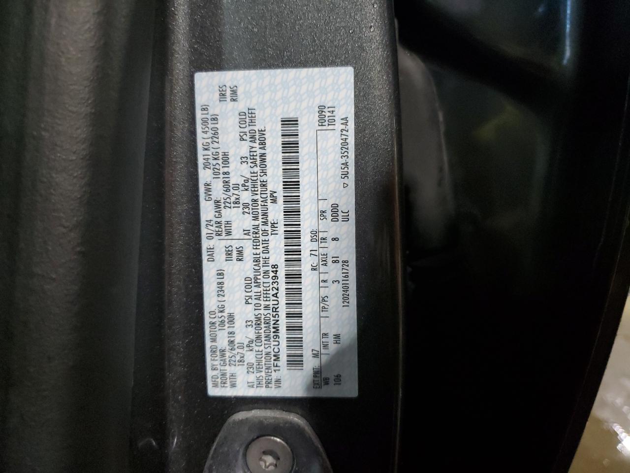 1FMCU9MN5RUA23948 FORD ESCAPE ST 2024