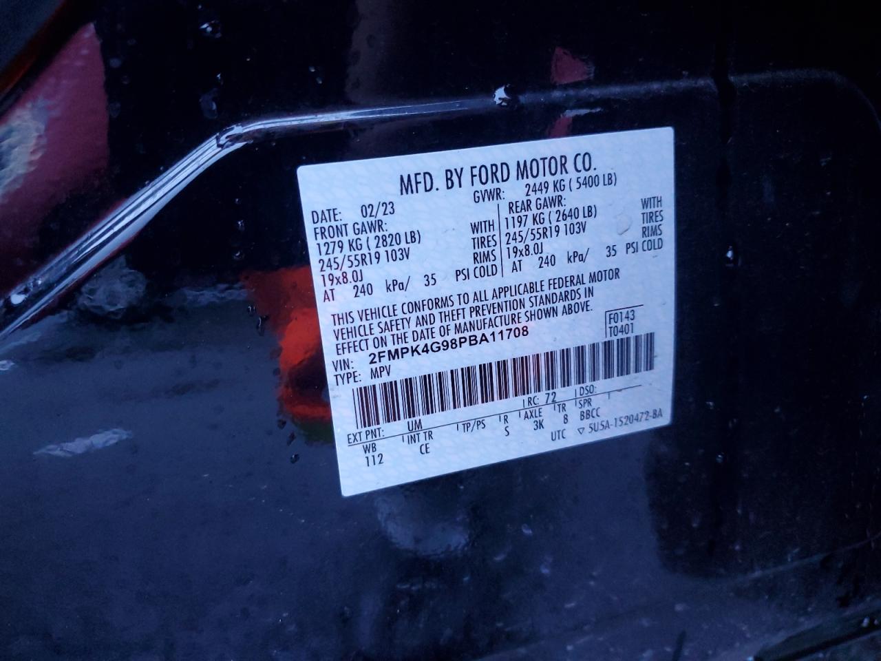 2FMPK4G98PBA11708 FORD EDGE 2023