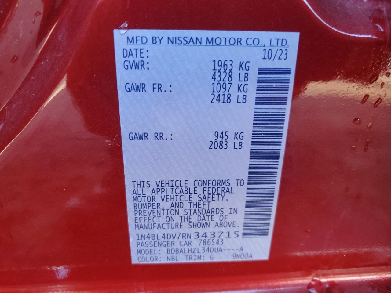 1N4BL4DV7RN343715 NISSAN ALTIMA 2024