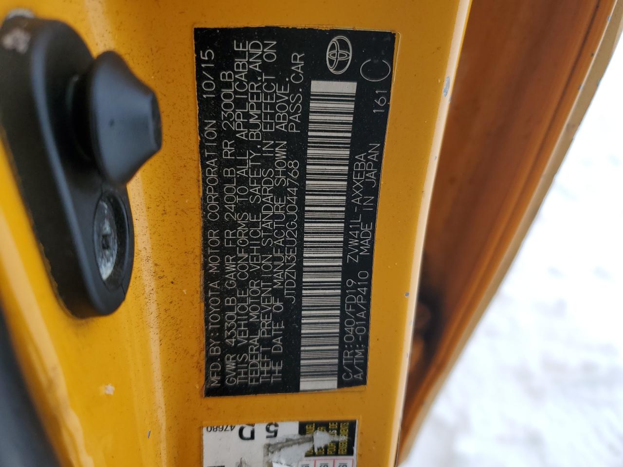 JTDZN3EU2GJ044768 TOYOTA PRIUS 2016