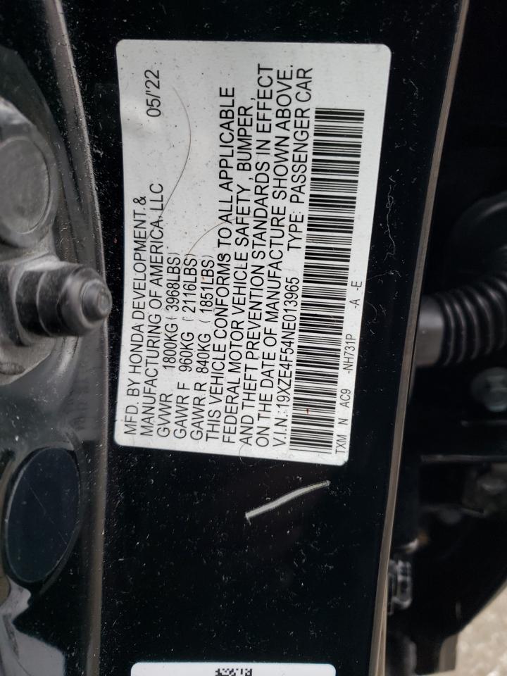 19XZE4F54NE013965 HONDA INSIGHT 2022