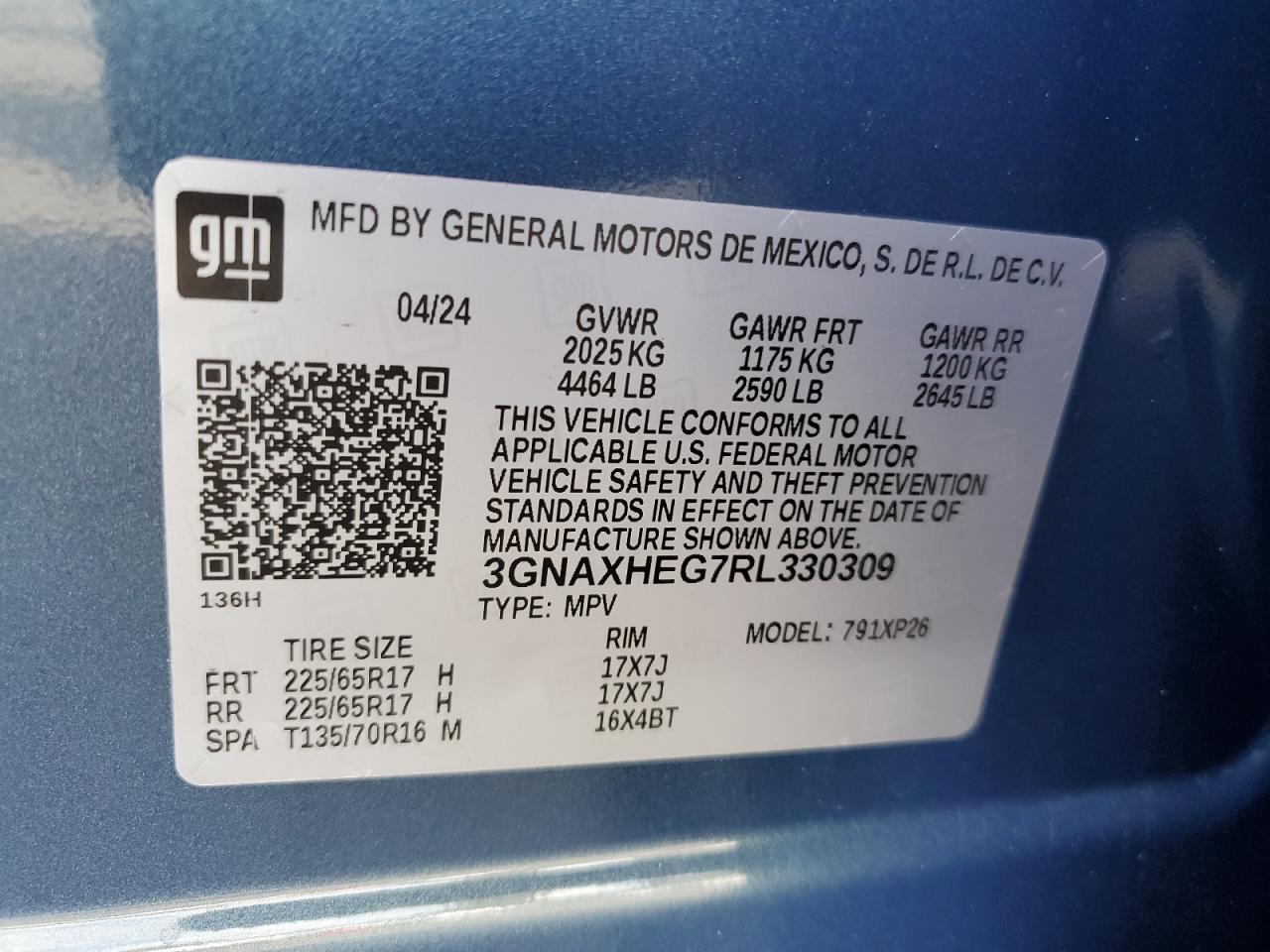 3GNAXHEG7RL330309 CHEVROLET EQUINOX 2024