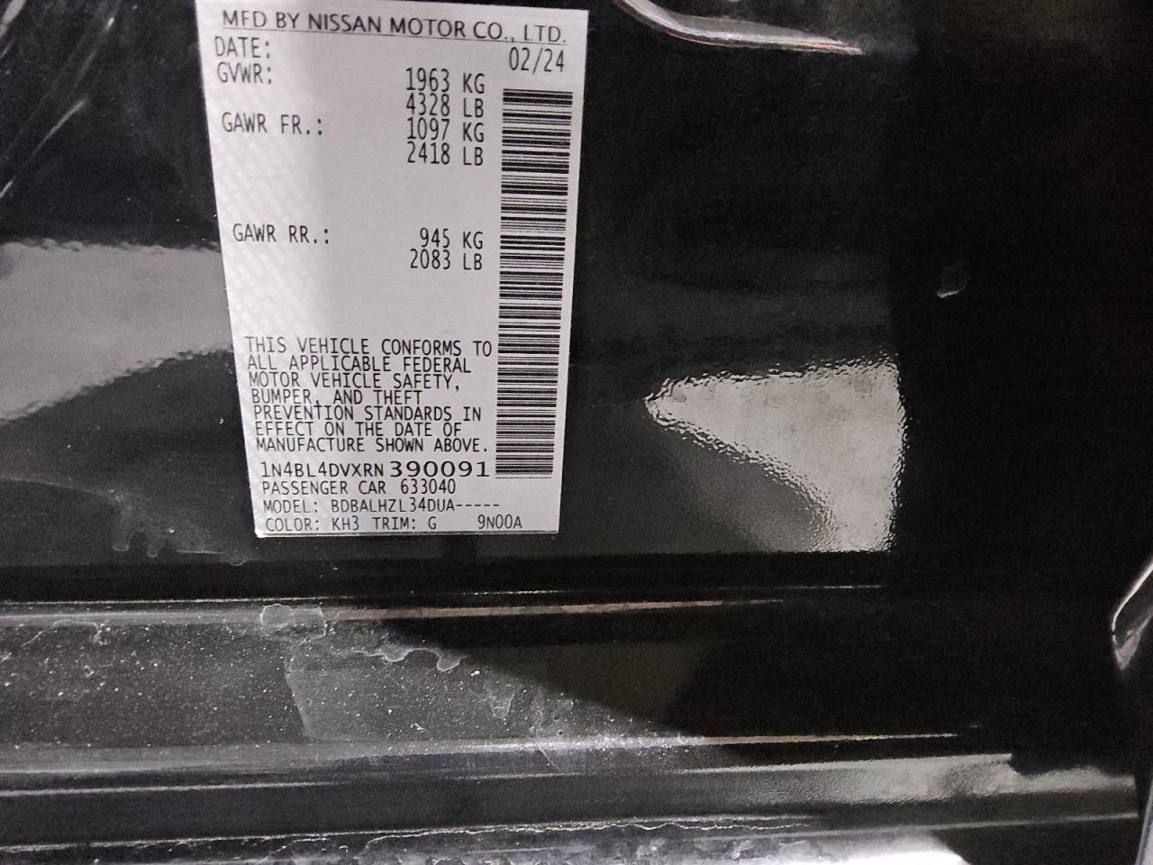1N4BL4DVXRN390091 NISSAN ALTIMA 2024