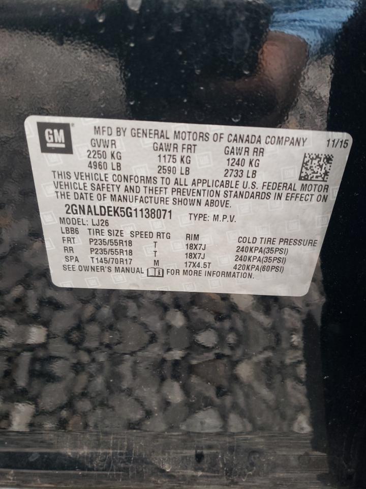 2GNALDEK5G1138071 CHEVROLET EQUINOX 2016
