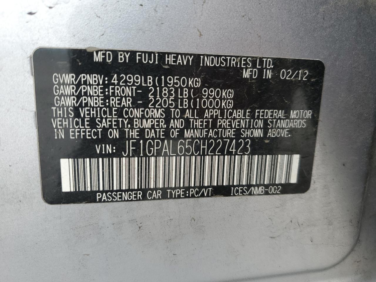 2012 Subaru Impreza - Image 13