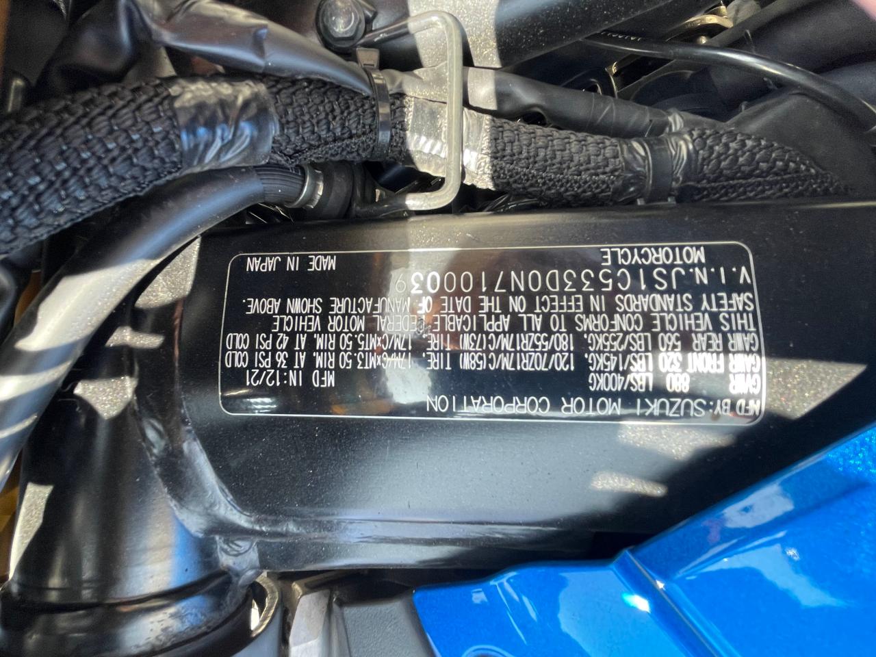 2022 Suzuki Gsx-S750 M VIN: JS1C533D0N7100003 Lot: 45606405