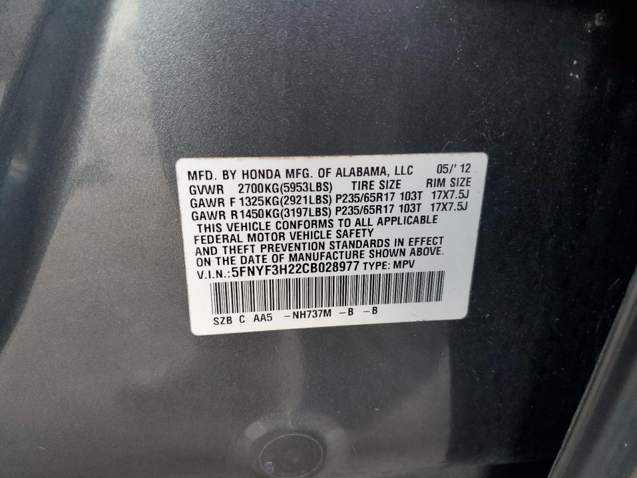 2012 Honda Pilot - Image 13