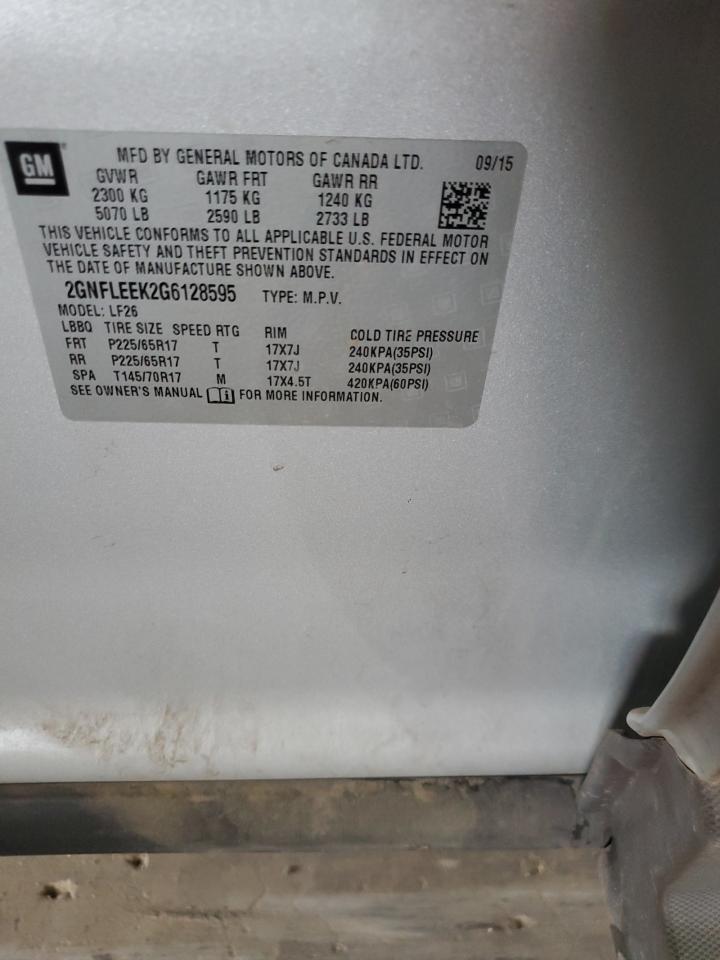 2GNFLEEK2G6128595 CHEVROLET EQUINOX 2016