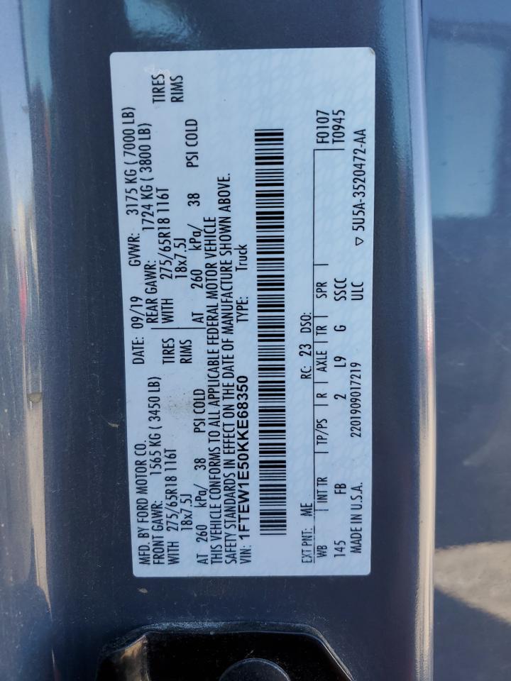 1FTEW1E50KKE68350 FORD F-150 2019