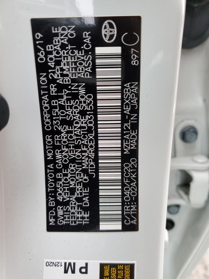 JTDP4RCEXLJ031530 TOYOTA COROLLA 2020