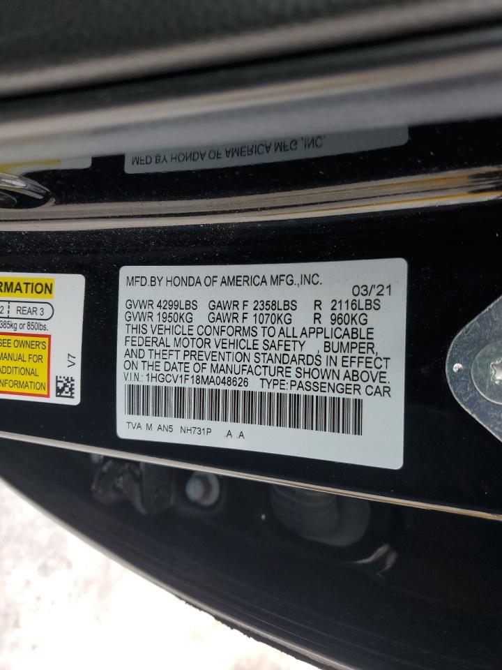 1HGCV1F18MA048626 HONDA ACCORD 2021