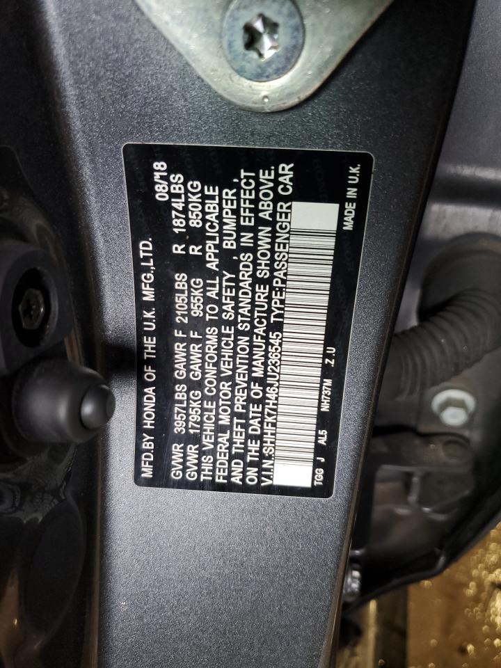 SHHFK7H46JU236545 HONDA CIVIC 2018