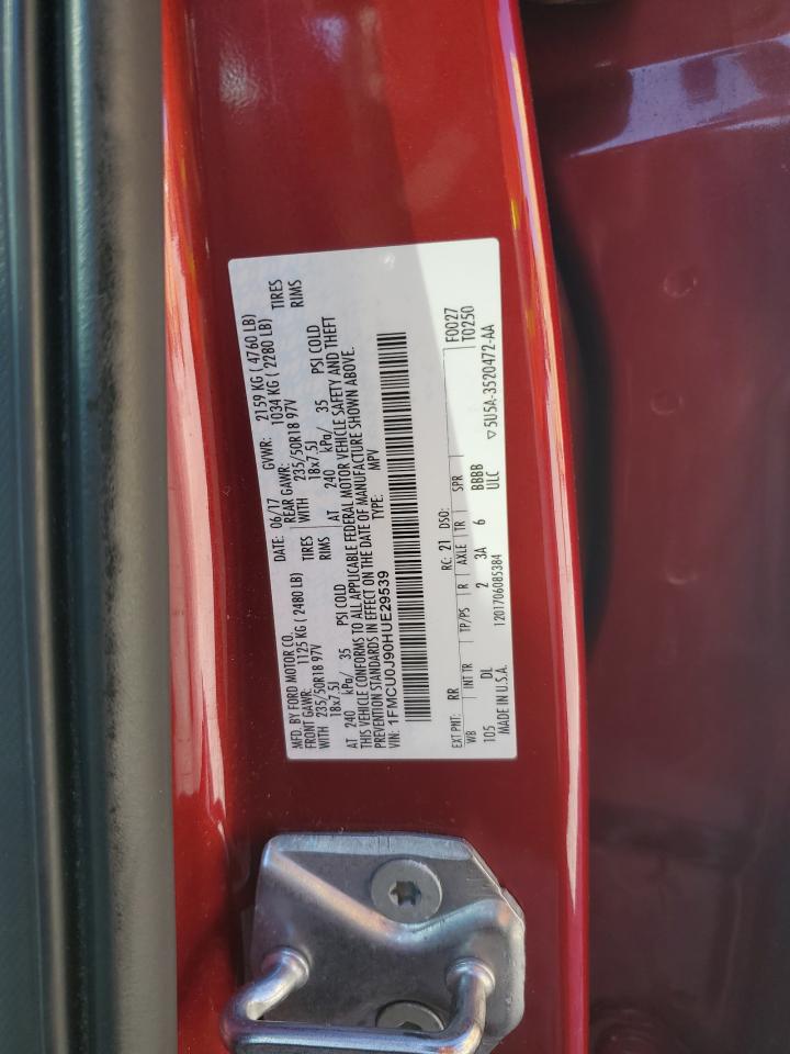 1FMCU0J90HUE29539 FORD ESCAPE 2017