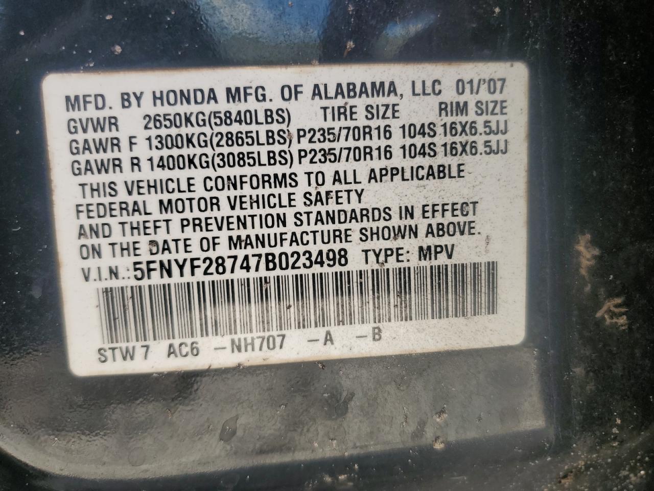 2007 Honda Pilot - Image 15