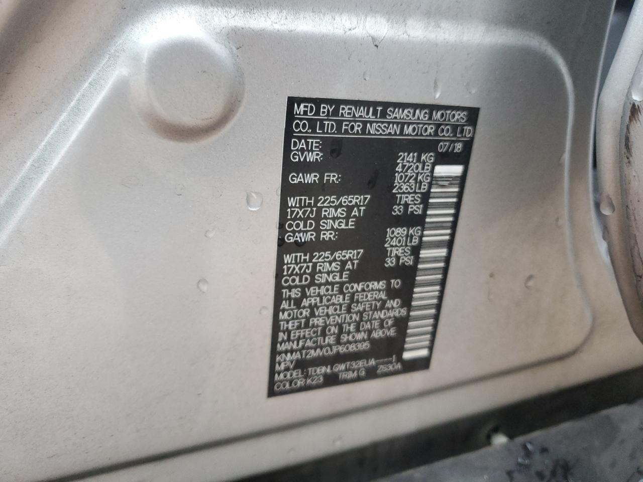 KNMAT2MV0JP608395 NISSAN ROGUE 2018