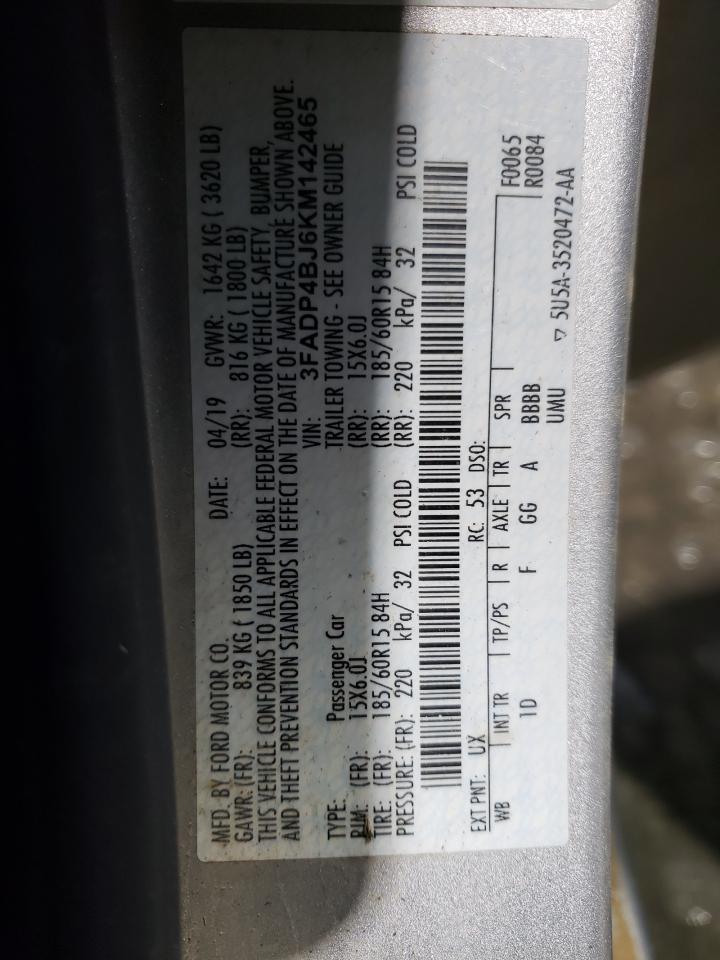 3FADP4BJ6KM142465 FORD FIESTA 2019