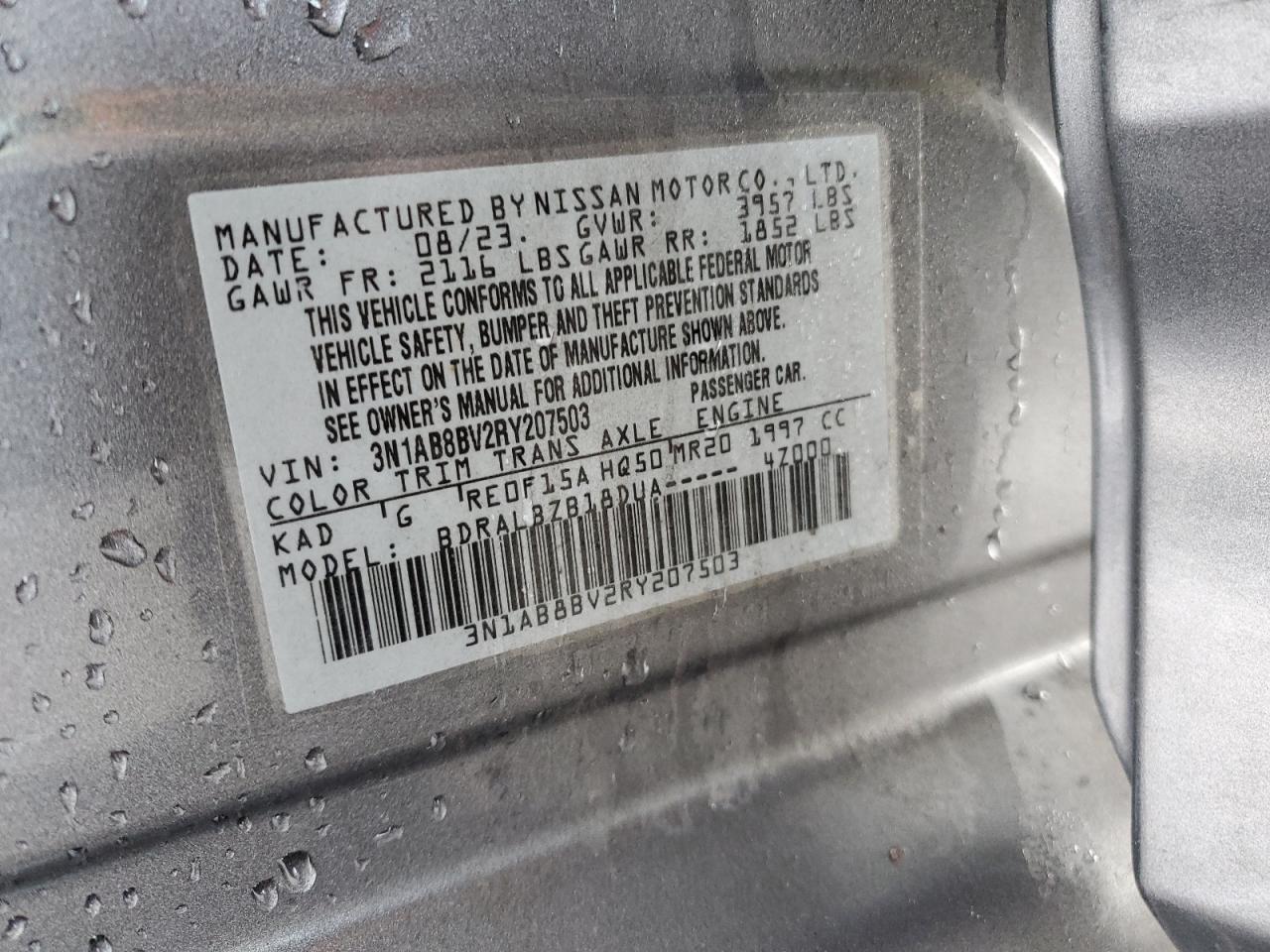 3N1AB8BV2RY207503 NISSAN SENTRA 2024