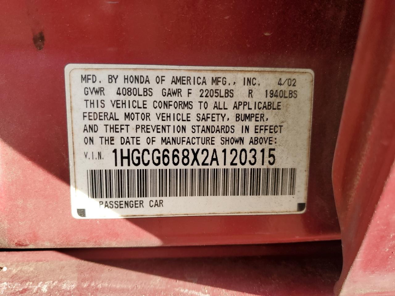 2002 Honda Accord - Image 14