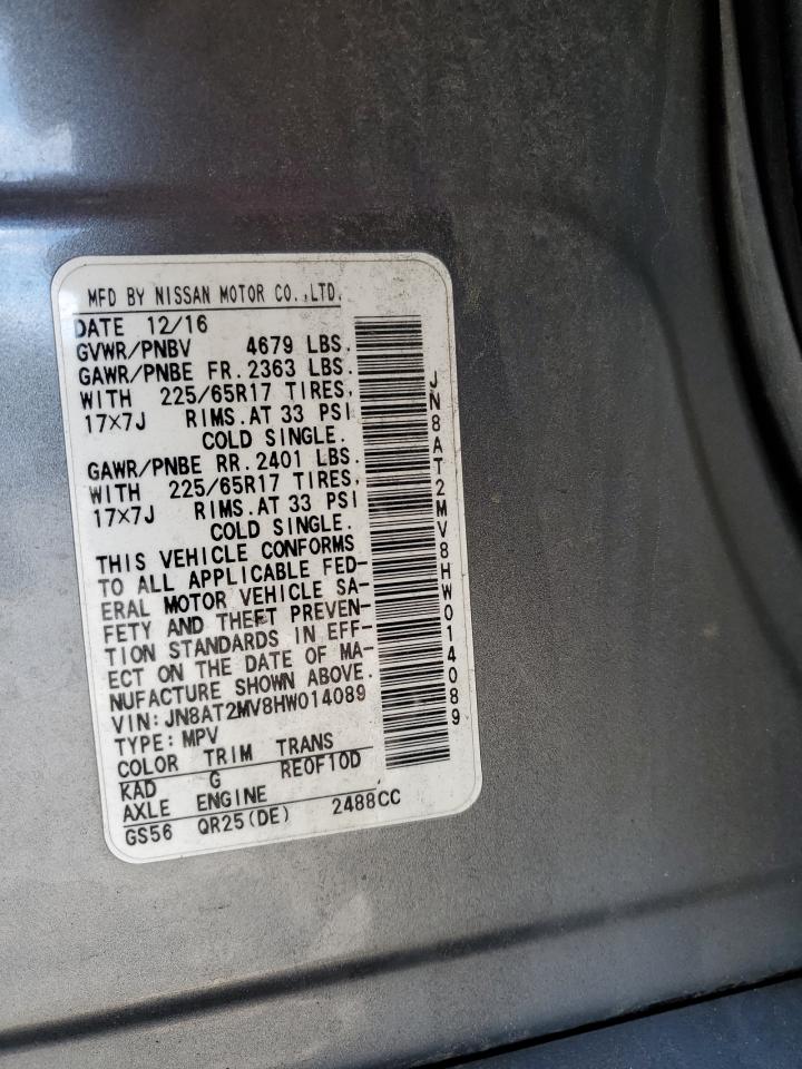 JN8AT2MV8HW014089 NISSAN ROGUE 2017
