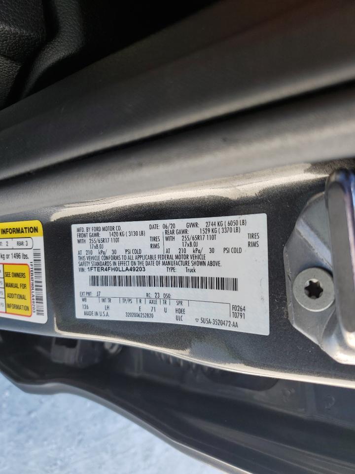 1FTER4FH0LLA49203 FORD RANGER 2020