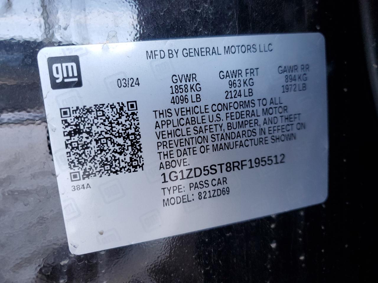 1G1ZD5ST8RF195512 CHEVROLET MALIBU 2024