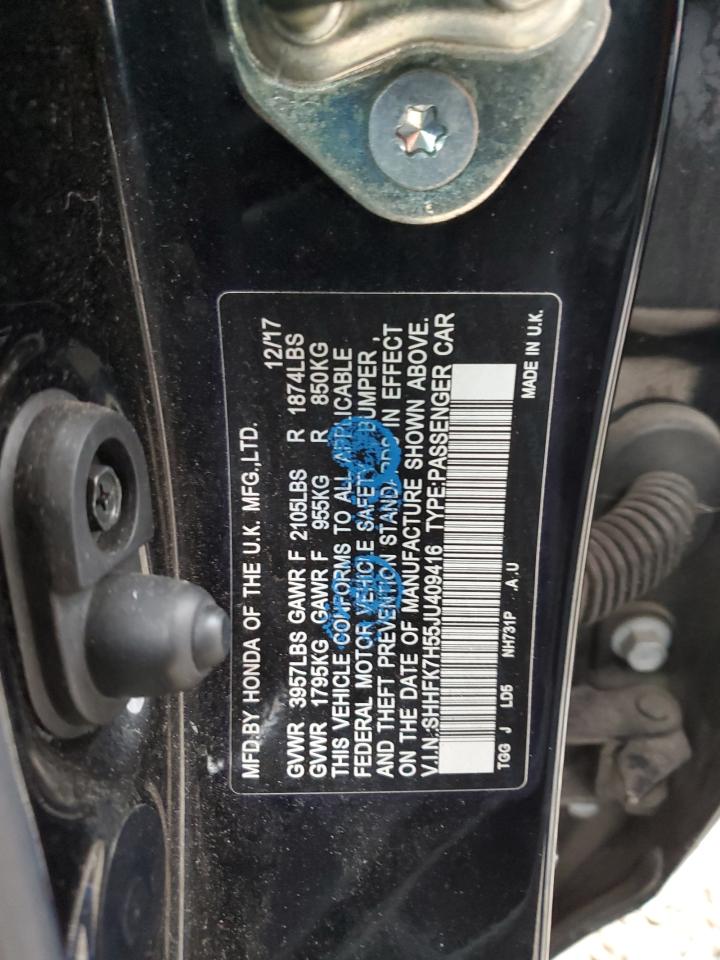 SHHFK7H55JU409416 HONDA CIVIC 2018