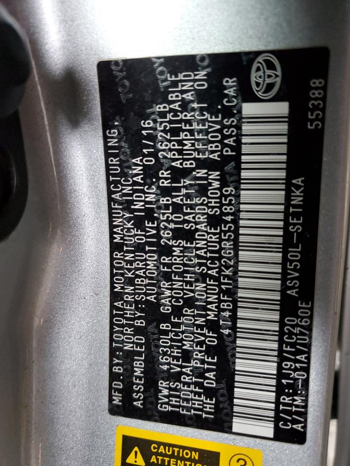 4T4BF1FK2GR554859 TOYOTA CAMRY 2016