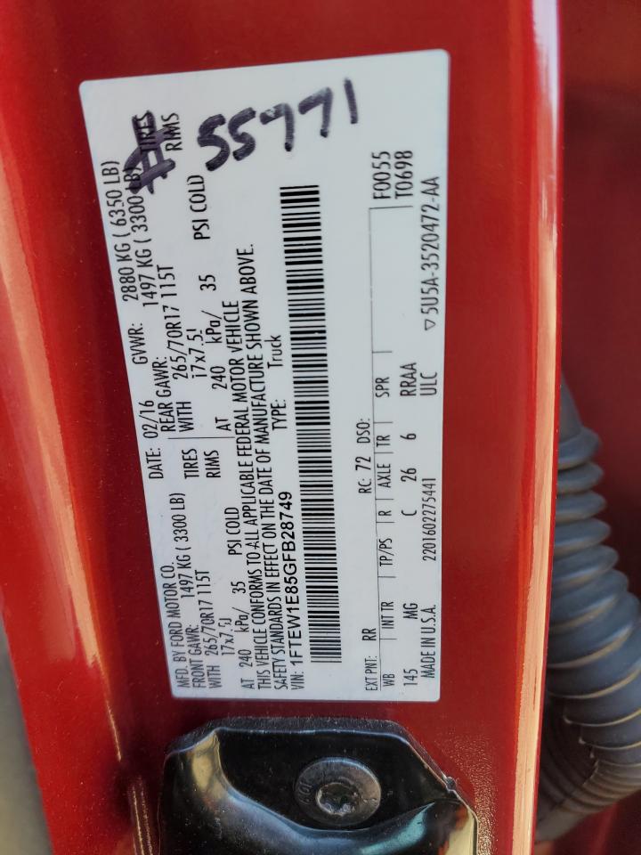 1FTEW1E85GFB28749 FORD F-150 2016