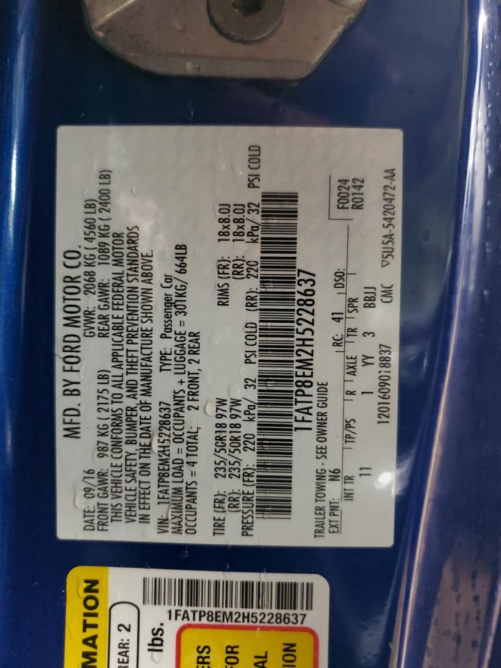 1FATP8EM2H5228637 FORD ALL Models 2017