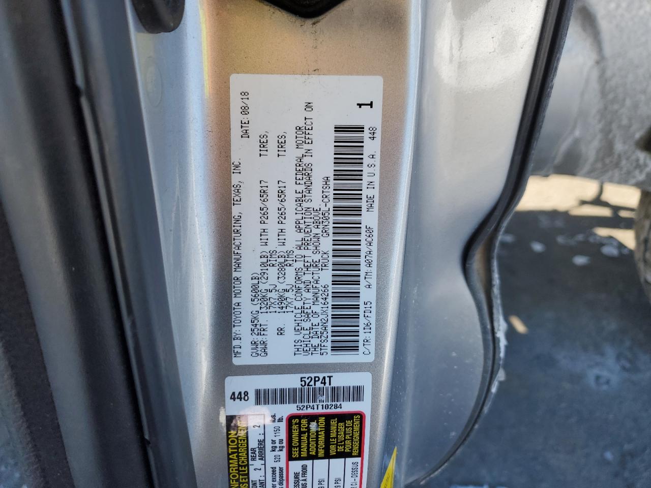 2018 Toyota Tacoma Access Cab VIN: 5TFSZ5AN2JX164266 Lot: 44937825