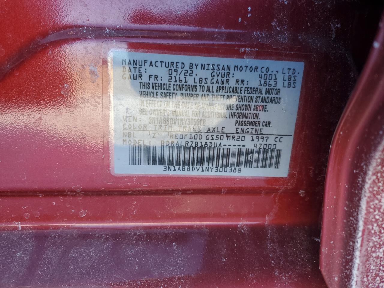 3N1AB8DV1NY300388 NISSAN SENTRA 2022