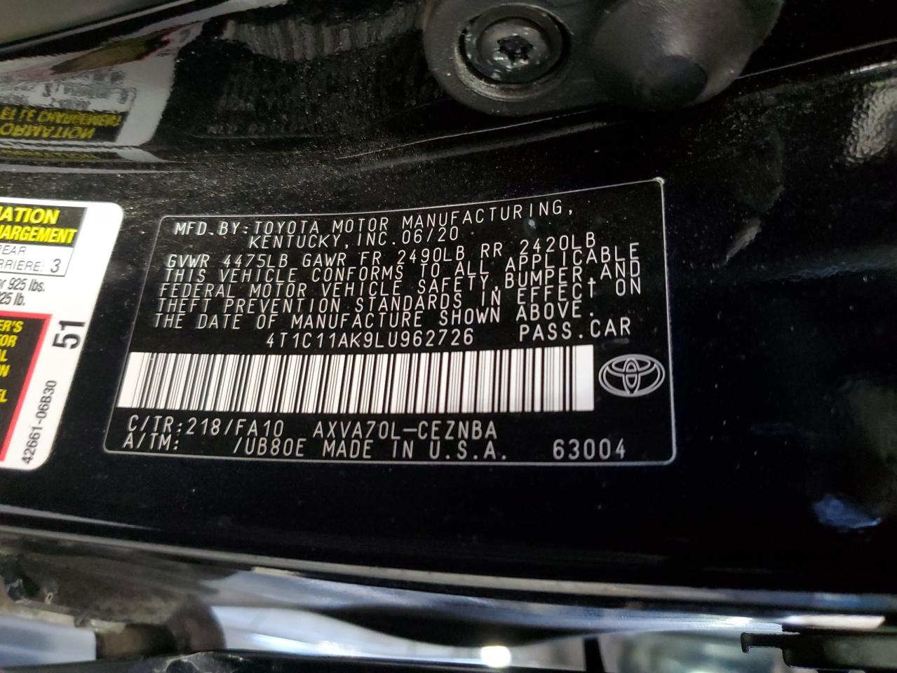 2020 Toyota Camry - Image 12