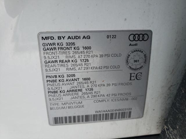 2022 AUDI E-TRON PREMIUM