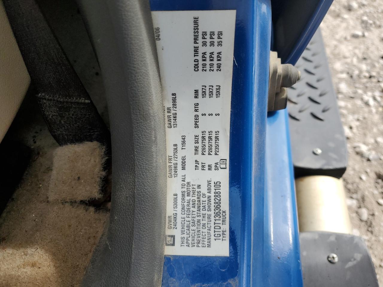 2006 GMC Canyon VIN: 1GTDT136368288105 Lot: 45927765