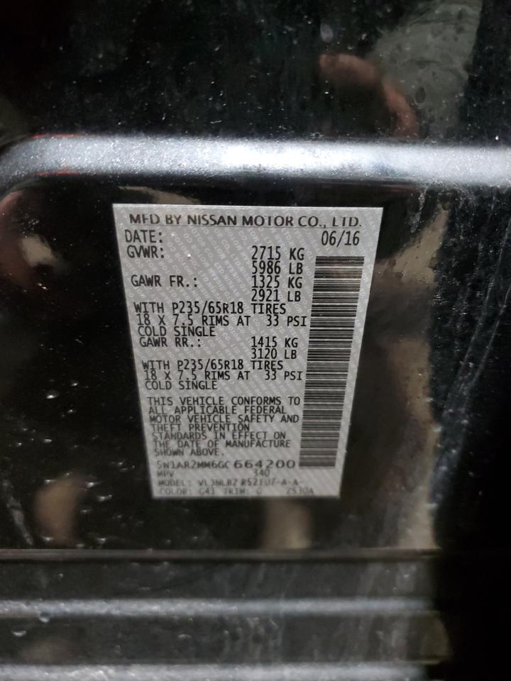 5N1AR2MM6GC664200 NISSAN PATHFINDER 2016