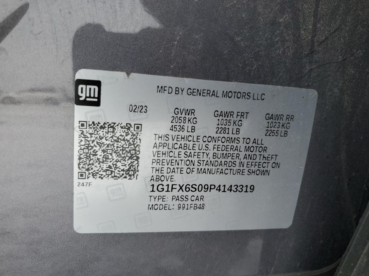 2023 Chevrolet Bolt Ev 2Lt VIN: 1G1FX6S09P4143319 Lot: 46107245