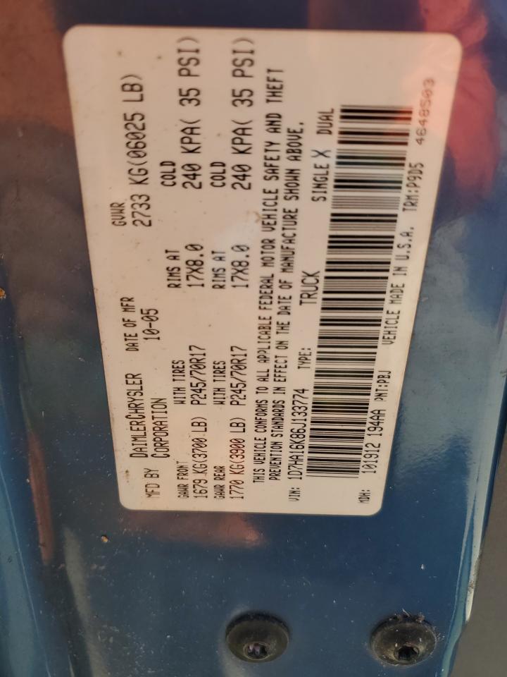 2006 Dodge Ram 1500 St VIN: 1D7HA16K86J133774 Lot: 45480675