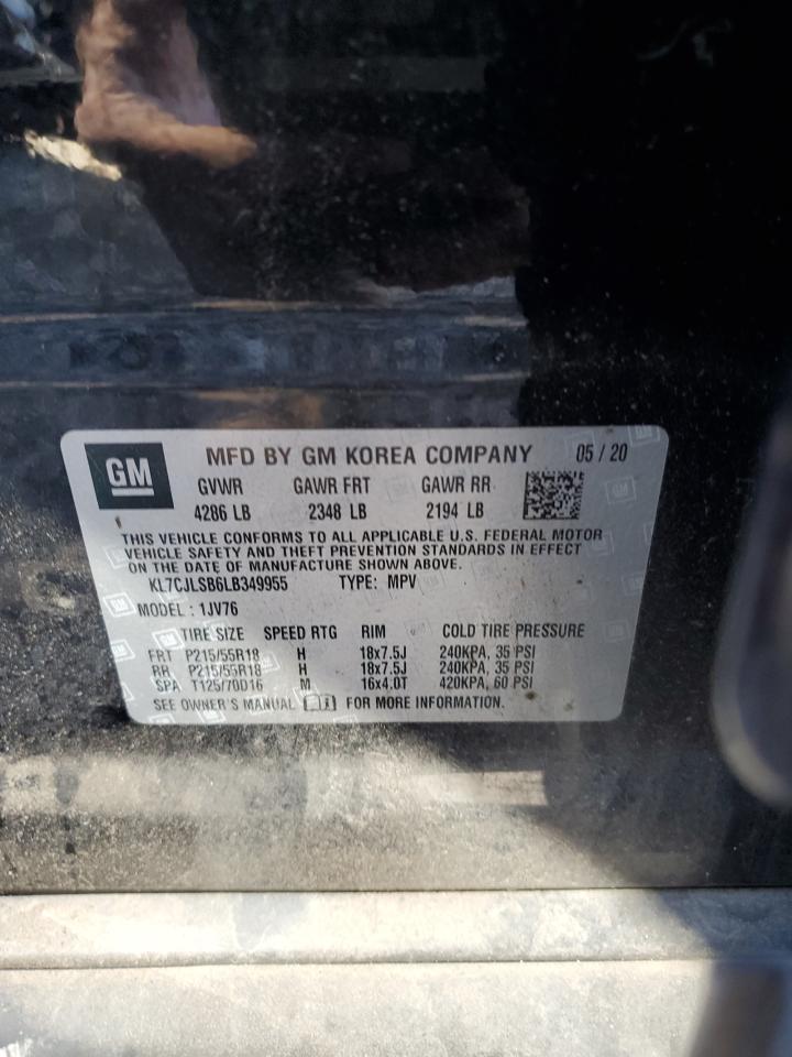KL7CJLSB6LB349955 CHEVROLET TRAX 2020