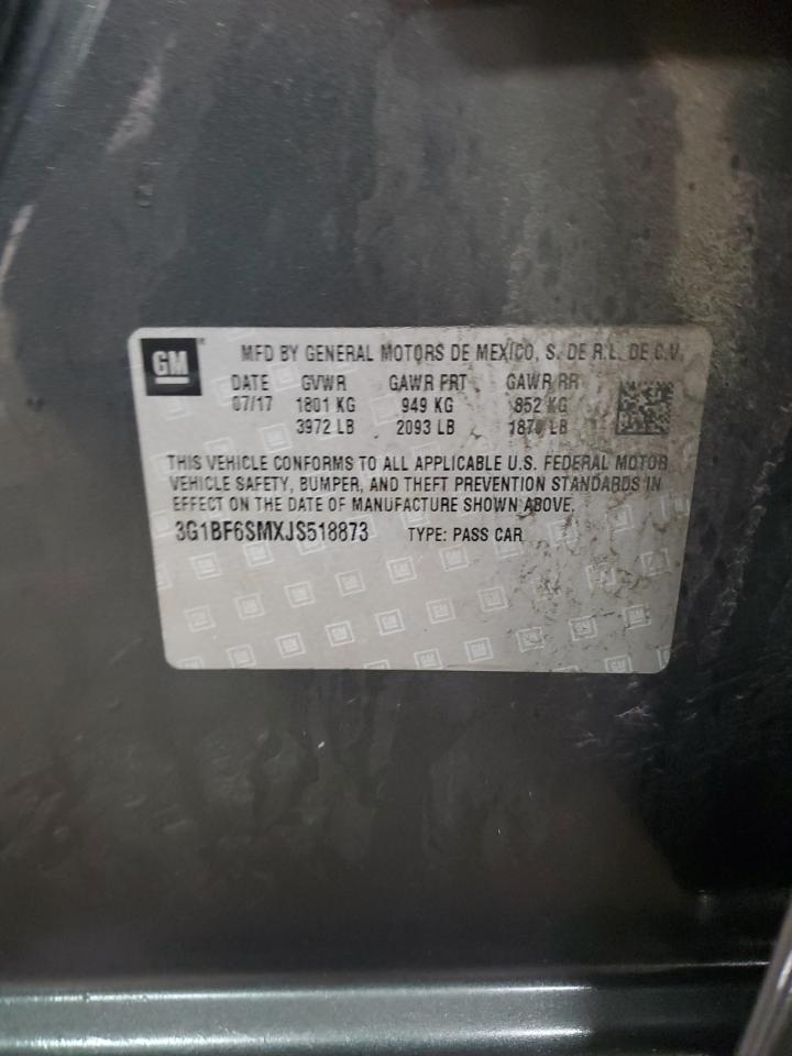 3G1BF6SMXJS518873 CHEVROLET CRUZE 2018