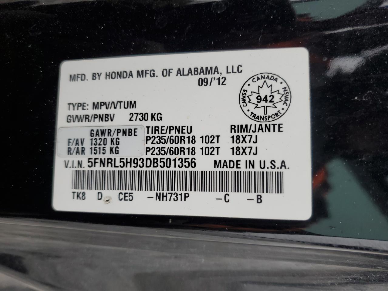 2013 Honda Odyssey - Image 13