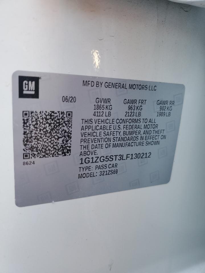1G1ZG5ST3LF130212 CHEVROLET MALIBU 2020