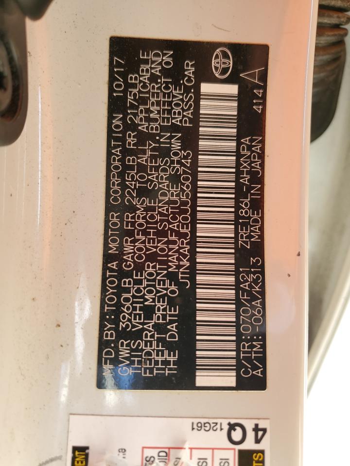 JTNKARJE0JJ560743 TOYOTA COROLLA 2018