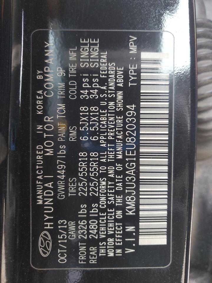 2014 Hyundai Tucson Gls VIN: KM8JU3AG1EU820394 Lot: 46255645