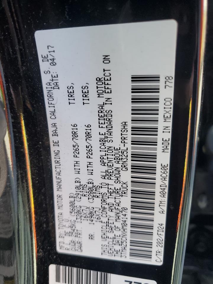 3TMAZ5CNXHM041470 TOYOTA TACOMA 2017